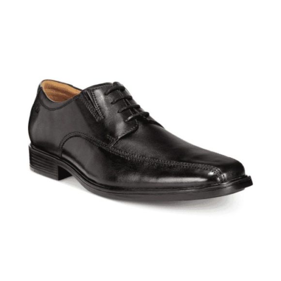New Clarks Men\'s Tilden Walk Oxford Black Leather